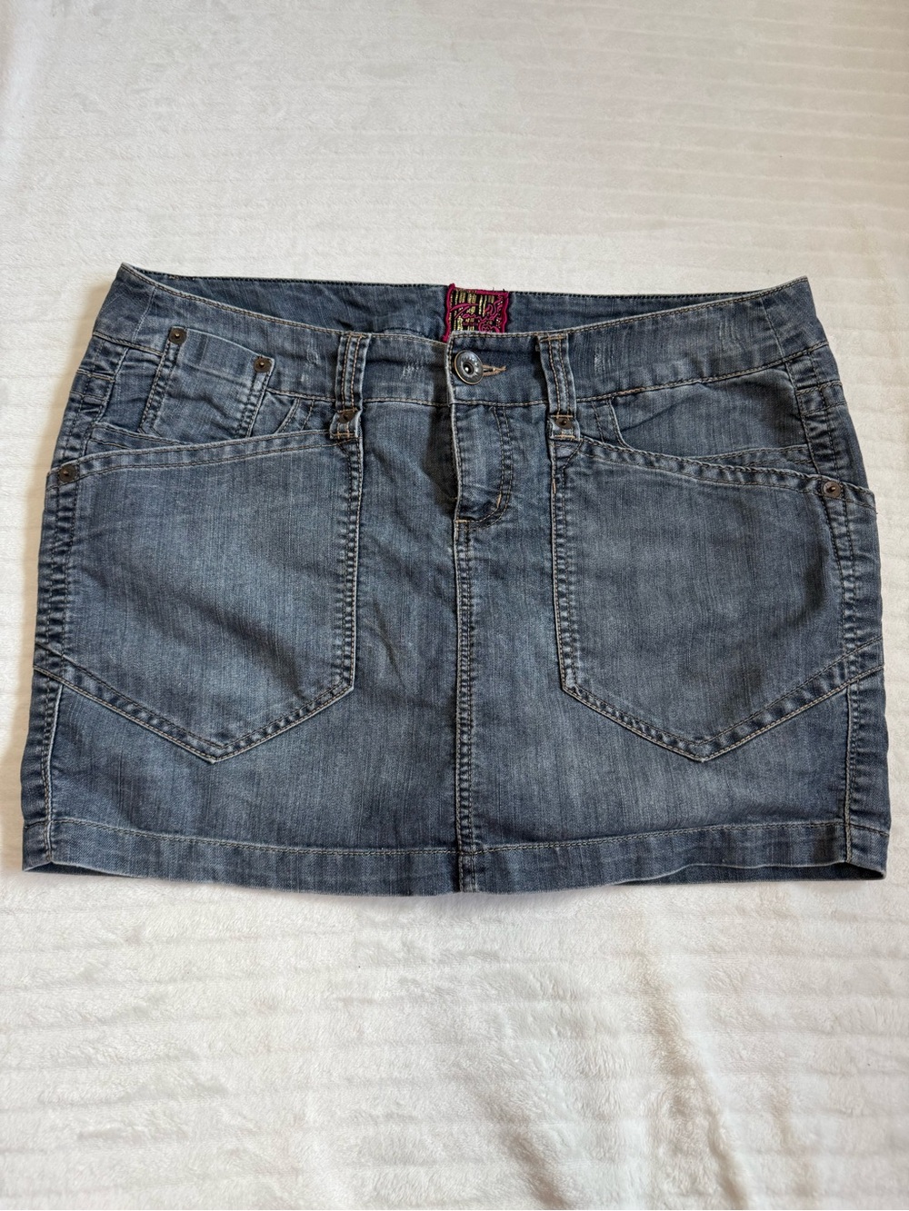 Vintage Torrid Y2K Denim Utility Skort Mini Mid Rise Medium Wash Size 14